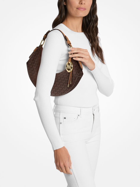 Сумка багет сідло жіноча середня Michael Kors Koa Md Shoulder 30F5GQ4L6B 252 Темно-коричнева (800070349080) - зображення 2