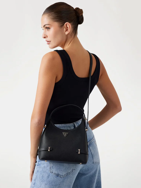 Torebka crossbody damska mała Guess HWZG9657010-BLA Czarna - obraz 3