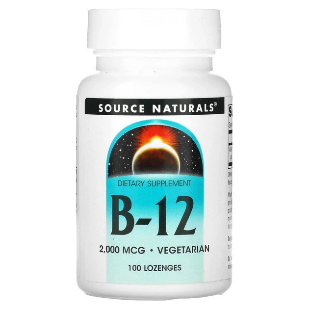Витамин B12 цианокобаламин Source Naturals (Cyanocobalamin B-12) 2000 мкг 100 леденцов - Фото 1 Витамин B12 цианокобаламин Source Naturals (Cyanocobalamin B-12) 2000 мкг 100 леденцов - изображение 1