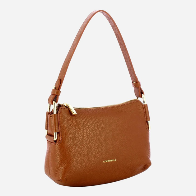 Torebka crossbody damska skórzana Coccinelle E5T95520101-W11 Jasnobrązowa - obraz 3