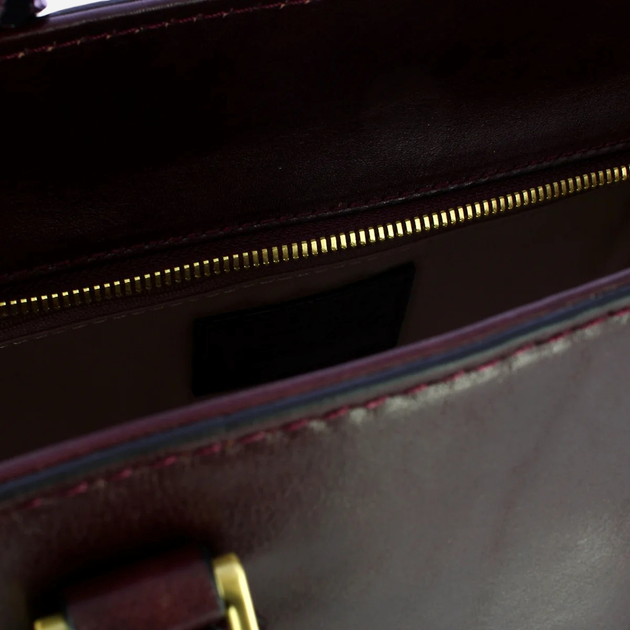 Torba shopper damska skórzana The Bridge 04101501-YF Ciemnobordowa - obraz 4