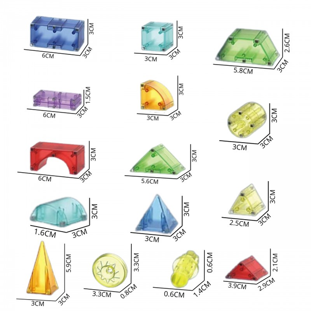 Klocki Magnetyczne Woopie 3D Zestaw Edukacyjny 63 elementy (5906280654887) - obraz 4