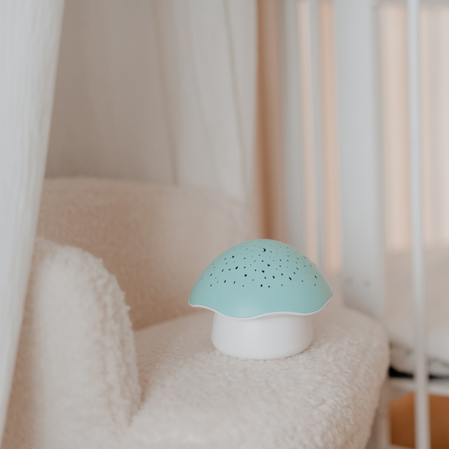 Lampka nocna dla dzieci z projektorem Pabobo Grzybek muzyczny Niebieska SP02M-B (3760125262284) - obraz 7