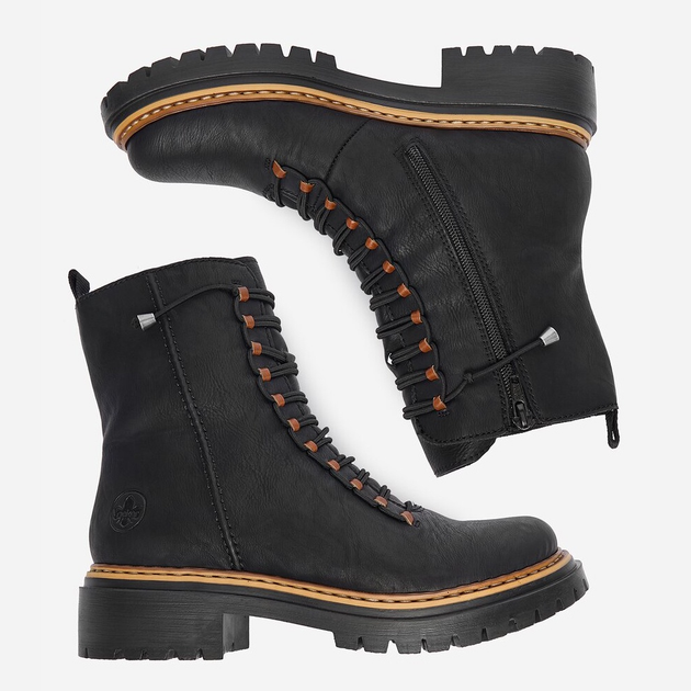 Жіночі зимові черевики високі Rieker 72653-00 37 (4UK) Чорні (4061811528622) - зображення 5