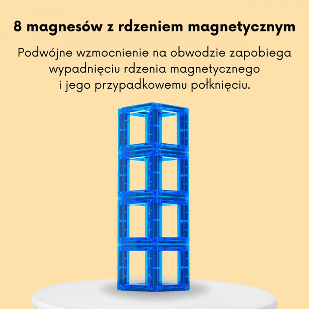Klocki Magnetyczne Woopie 3D Zestaw Edukacyjny, Nauka Liter, 70 elementów (5906280654993) - obraz 6