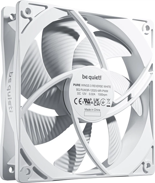 Zestaw wentylatorów be quiet! Pure Wings 3 120mm PWM Reverse Triple Pack White (BL136) - obraz 2