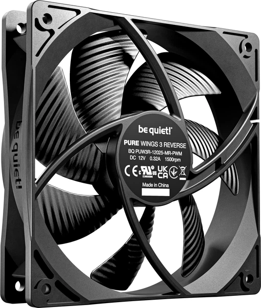 Zestaw wentylatorów be quiet! Pure Wings 3 120mm PWM Reverse Triple Pack Black (BL137) - obraz 2