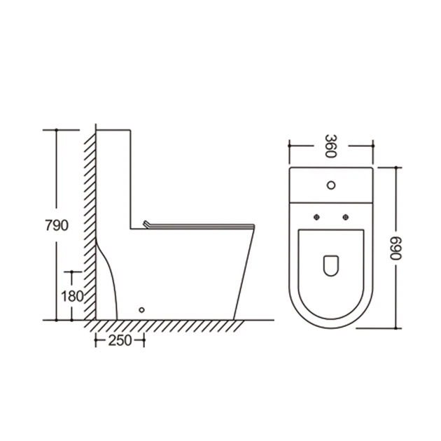 Унитаз моноблок напольный Mixxus BEVEL-0406-T1 690х360х790mm, система смыва TORNADO 1.0 (MI6729) - изображение 11