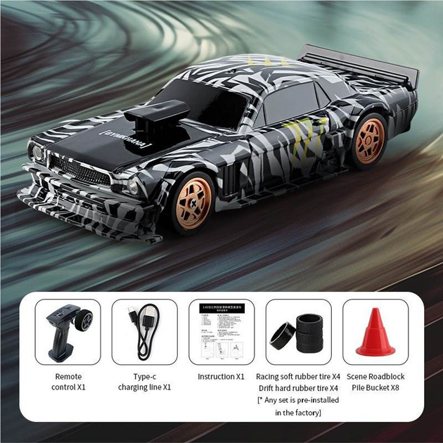 Auto zdalnie sterowane Ramiz do Driftu z akcesoriami 1:43 Zielone (5903864973198) - obraz 2