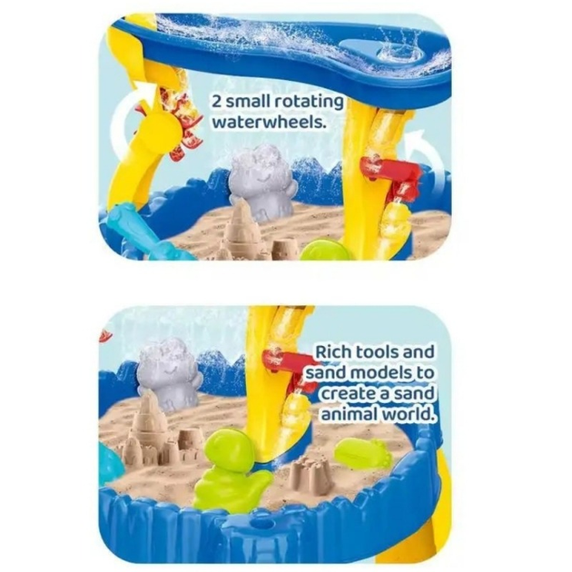 Stolik wodny Woopie XL z krzesełkiem 2 w 1 piaskownica delfinek 12 elementów 53705 (5906280653705) - obraz 4