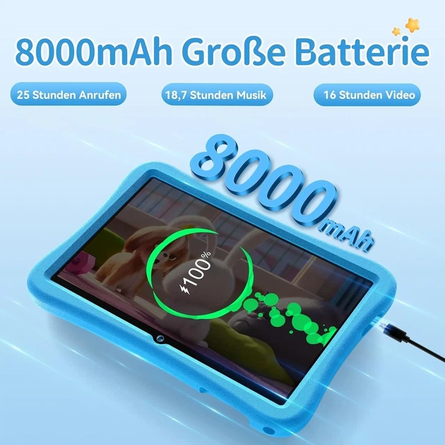 Планшет 10" Oukitel OT6 Kids 4/64Gb 4 ядра Android 13 8000mAh Фиолетовый Б/В - изображение 4