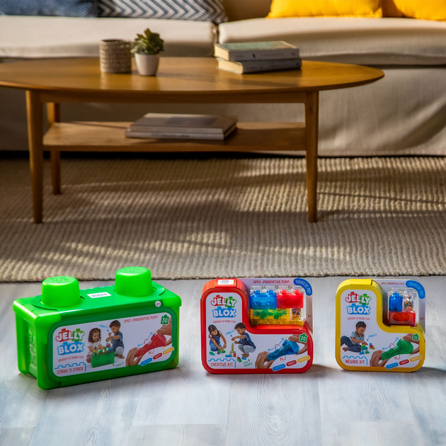 Układanka sensoryczna Goliath Jelly Blox Buduj i układaj 2w1 w walizce 931693 (8720077316935) - obraz 11