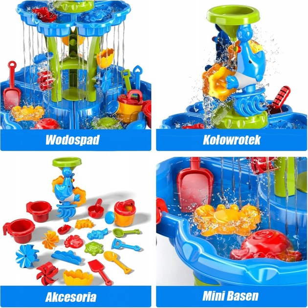 Stolik wodny Woopie 2w1 Piaskownica Fontanna XXL Aquapark Delfin 55662 (5906280655662) - obraz 8