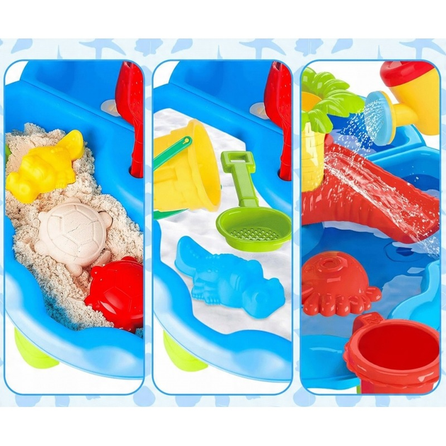 Stolik wodny Woopie 2w1 Piaskownica z Krzesełkiem Aquapark Delfin 55686 (5906280655686) - obraz 3