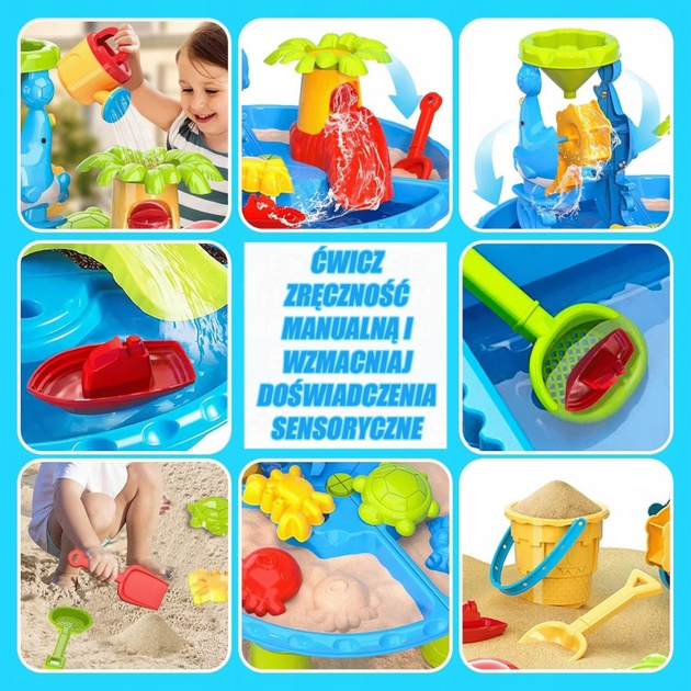 Stolik wodny Woopie 2w1 Piaskownica z Krzesełkiem Aquapark Delfin 55686 (5906280655686) - obraz 5