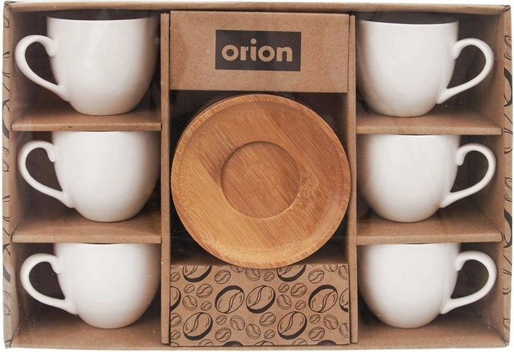 Набір чашок Orion Whiteline порцелянові із блюдцями 100 мл 6 штук (8592381161743) - зображення 9