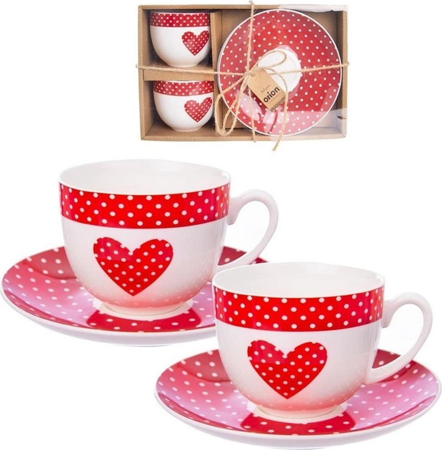 Набір чашок Orion Tecka порцелянові із блюдцями 280 мл 2 шт (8592381161545) - зображення 2