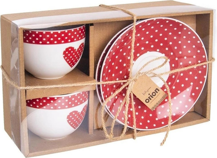 Набір чашок Orion Tecka порцелянові із блюдцями 280 мл 2 шт (8592381161545) - зображення 3