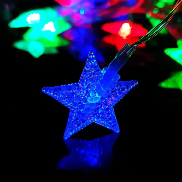 Гірлянда діодна нитка "Яскраві зорі" 20 LED 3.5 м , різнобарвні на батарейках(7G-F-7125-2) - изображение 8