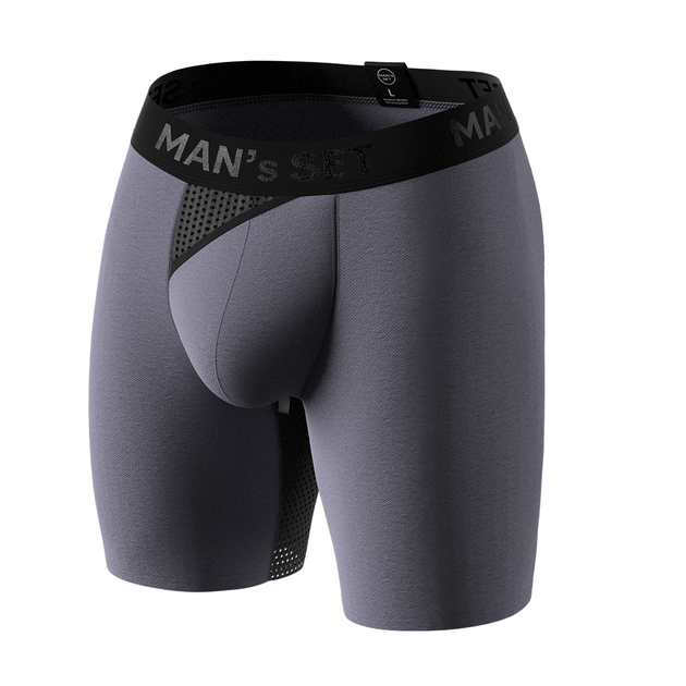 Трусы боксеры мужские анатомические из хлопка с сеткой, Anatomic Long 2.0 Light, Black Series, графитовые XL BTL140-10 - Фото 3 Трусы боксеры мужские анатомические из хлопка с сеткой, Anatomic Long 2.0 Light, Black Series, графитовые XL BTL140-10 - изображение 3