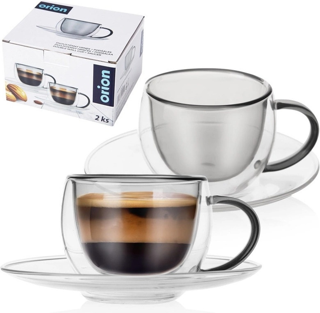 Zestaw filiżanek Orion Double z podwójną ścianką ze spodkiami 90 ml 2 szt (8592381192549) - obraz 7