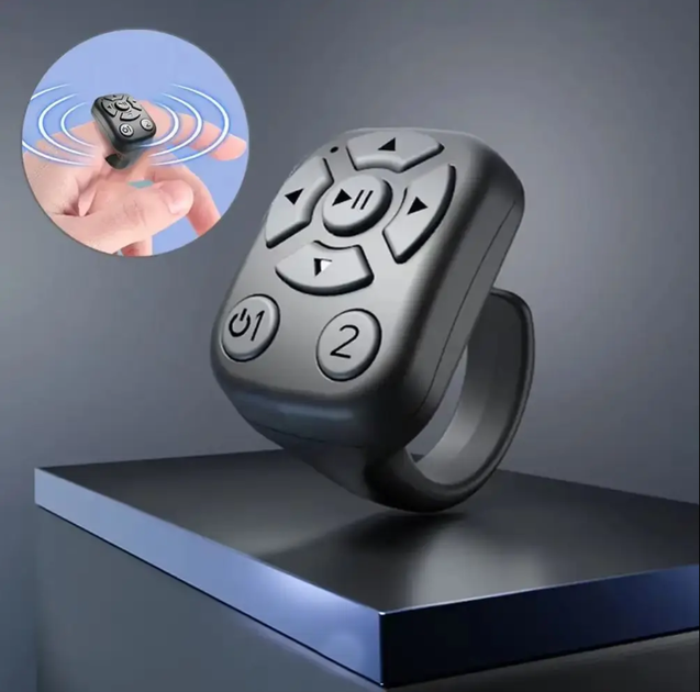 Автоматичний бездротовий Bluetooth клікер-кільце Scrolling Ring Yiser-J6 Black - Фото 2 Автоматичний бездротовий Bluetooth клікер-кільце Scrolling Ring Yiser-J6 Black - изображение 2