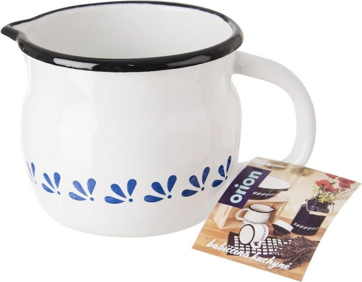 Kubek Orion Modrobila emaliowany biały 800 ml (8592381166717) - obraz 3