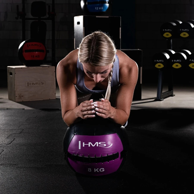 Piłka do ćwiczeń HMS WLB Wall Ball 6 kg Szara (5907695518283) - obraz 5