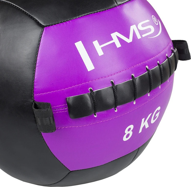 Piłka do ćwiczeń HMS WLB Wall Ball 8 kg Fioletowa (5907695518290) - obraz 3