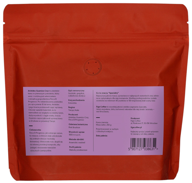 Кава в зернах Figa Coffee Kolumbia Aristides Guarnizo Cruz Anaerobic Washed Filter 250 г (5907127038631) - зображення 2