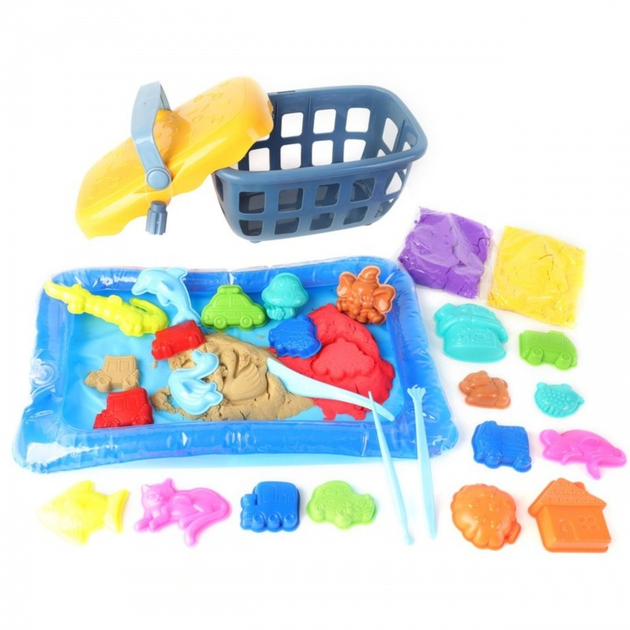 Zestaw Woopie Piasek kinetyczny 0.8 kg + w koszyku z foremkami 54764 (5906280654764) - obraz 2