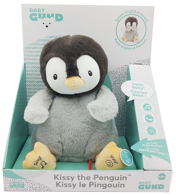 Іграшка інтерактивна плюшева анімаційна Gund Пінгвін Kissy (6059341) (778988320297) - зображення 7