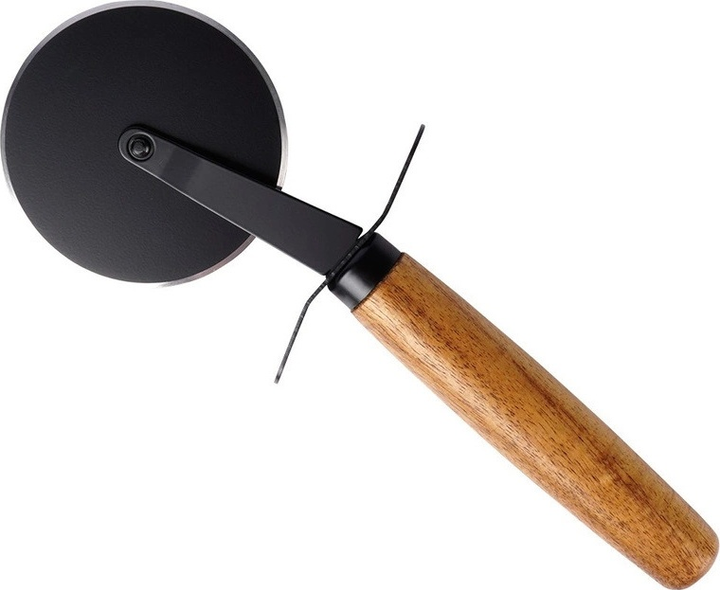 Deska do krojenia Excellent Houseware drewniana 30 cm + nóż do pizzy (8720573602815) - obraz 9