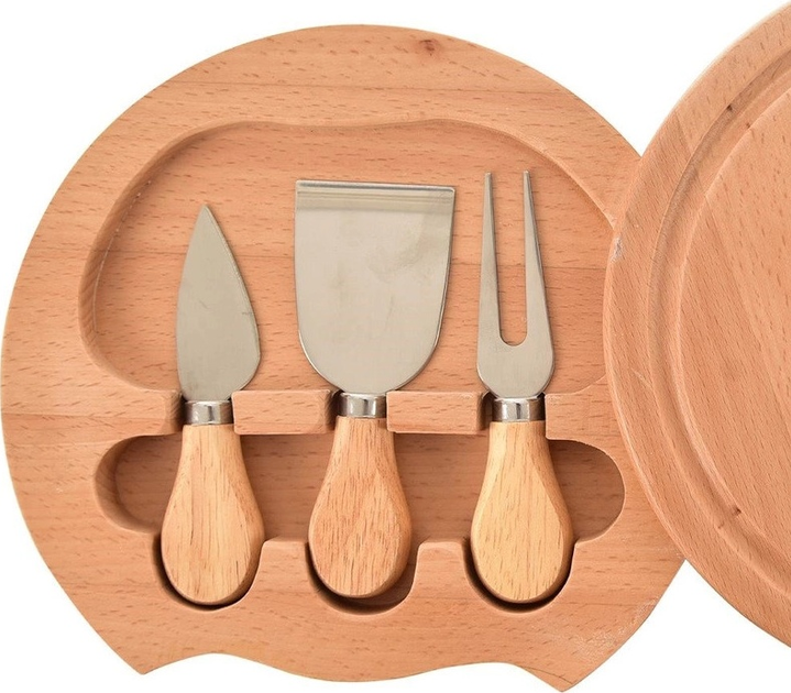 Deska do serów Orion drewniana rozkładana i 3 noże 21.5 x 4 cm (8592381180294) - obraz 5