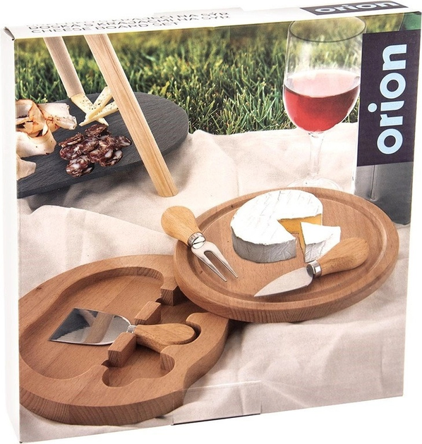 Deska do serów Orion drewniana rozkładana i 3 noże 21.5 x 4 cm (8592381180294) - obraz 8