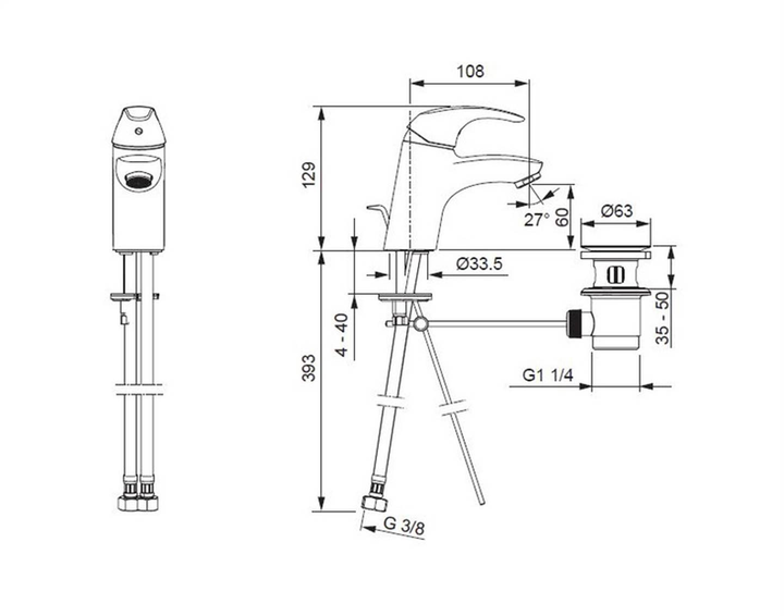 Змішувач для раковини Oras Polara 1400F - зображення 3