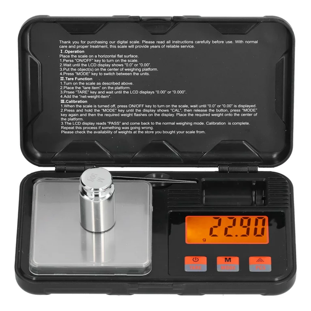 Электронные весы ювелирные карманные CX-Toolbox 200г 0,01г с калибровочной гирей для взвешивания монет и драгоценных металлов в футляре-книжке - изображение 2