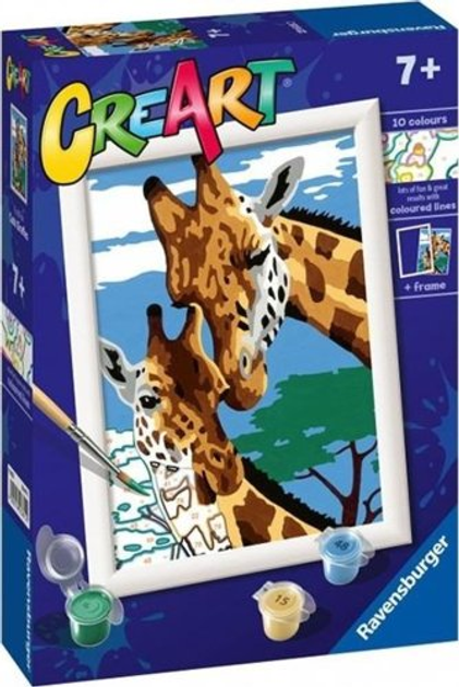 Картина за номерами Ravensburger CreArt Солодкі жирафи (4005556236152) - зображення 1