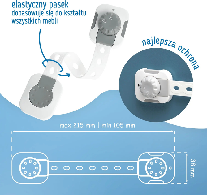 Zabezpieczenia szaf i szuflad Sipo z funkcją Smart Lock Białe 6 szt. (5904717760606) - obraz 4