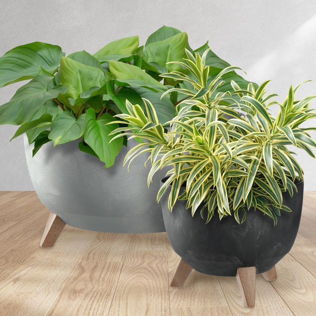 Doniczka na nóżkach Kadax z wkładką na dno Czarny 33 cm (5903699496015) - obraz 7
