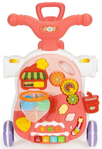 Ходунки Huanger HE0817 by Multistore EcoToys 4 в 1 Товкач Навчальний столик Самокат Толокар (5905817000074) - зображення 4