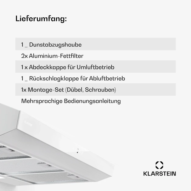 Настенная вытяжка Klarstein Contempo Neo Вытяжка 90см для кухни с подсветкой 80 Вт 175 м3/ч - Фото 5 Настенная вытяжка Klarstein Contempo Neo Вытяжка 90см для кухни с подсветкой 80 Вт 175 м3/ч - изображение 5