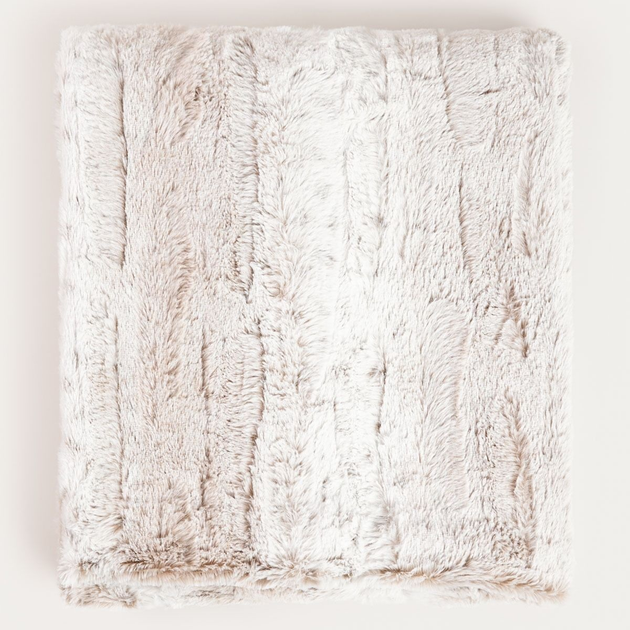 Koc Homla Mart z imitacji króliczego futra beżowy 150 x 200 cm (5906496750571) - obraz 1