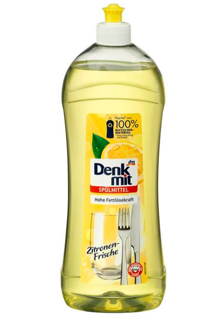 Засіб для миття посуду Denkmit Лимон, 1 л - Фото 3 Засіб для миття посуду Denkmit Лимон, 1 л - зображення 3
