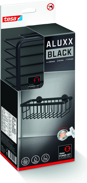 Підставка для душу TESA ALUXX самоклеюча Чорна (405060000000) - зображення 13