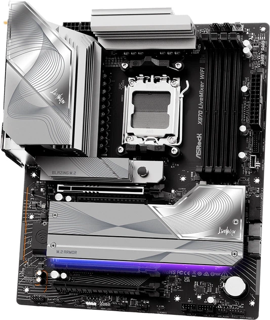 Материнська плата ASRock X870 LiveMixer Wi-Fi (sAM5, AMD X870, PCI-Ex16) - зображення 3