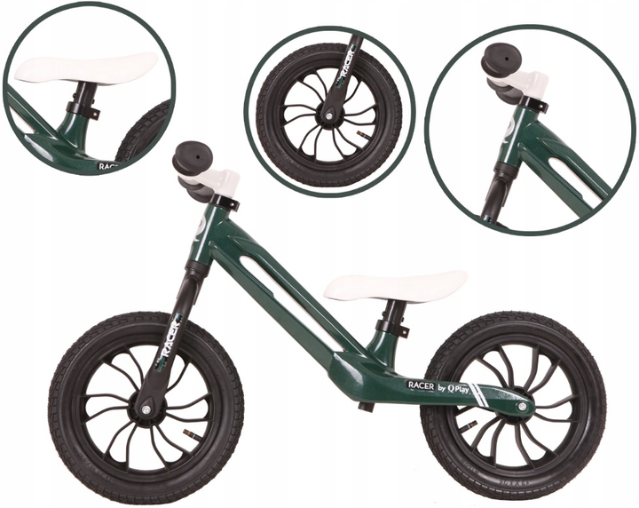 Rowerek biegowy Qplay Rito Plus Racer 12” Zielony (5061047480861) - obraz 2