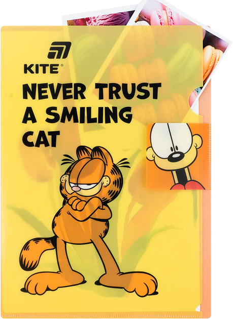 Набор папок-уголков с клапаном Kite Garfield А4 Матовые Жёлтые х 12 шт (GF25-248-1) - изображение 4