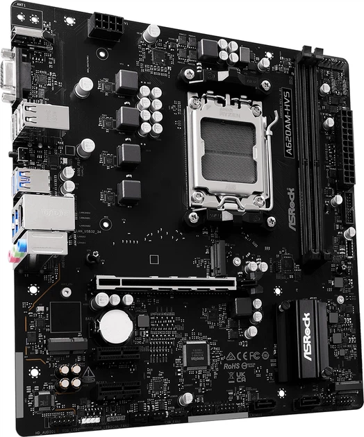 Материнська плата ASRock A620AM-HVS (sAM5, AMD A620A, PCI-Ex16) - зображення 2