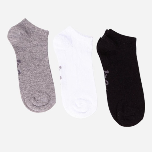 Набір жіночих шкарпеток коротких бавовняних Lee Cooper Snesocks 735 Сірий/Білий/Чорний (5906598088220) - зображення 1